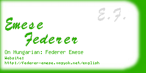 emese federer business card